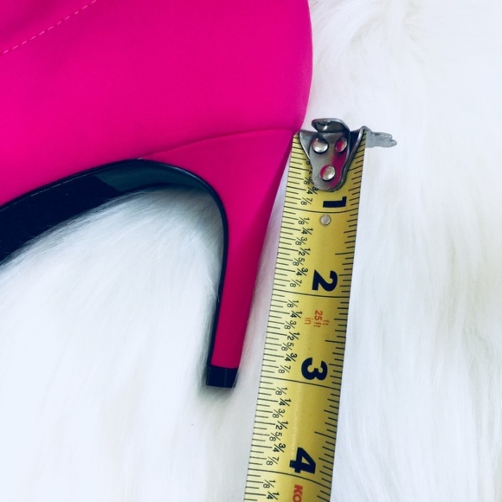 NEW Hot Pink Stretchy Material Spandex High Heels - Picture 5 of 6